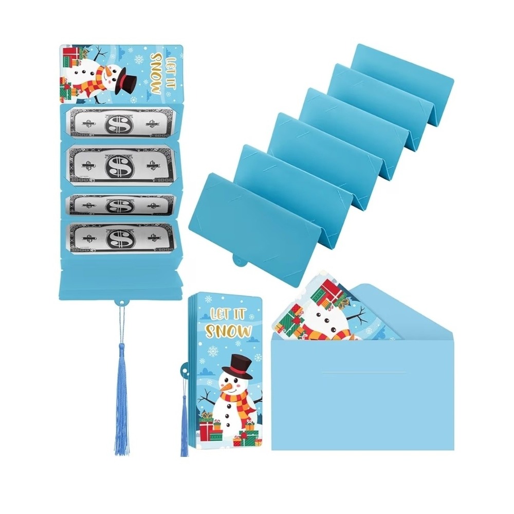 Set of 2 Humyoun Christmas‎ Money Holder Let It Snow Snowman Cash Gift Card
